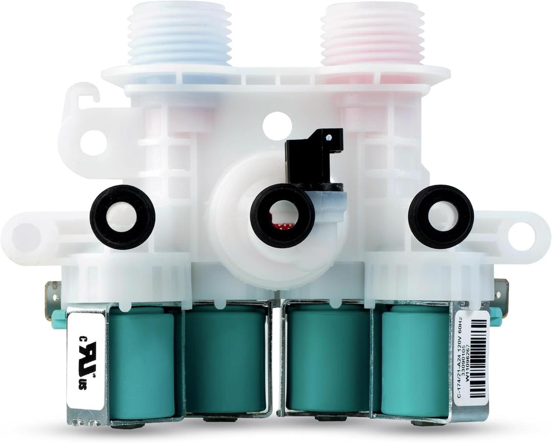 Water Inlet Valve For Whirlpool Kenmore Maytag Washers MVWB835DW0 MVWB765FW1 MVWB835DW1 MVWB765FW2 WTW7500GW2 MVWB765FW3 MVWB865GC0 MVWB765FW0 MVWB835DW3 MVWB766FW1 WTW8500DC0 WTW8500DC5 WTW7500GW0