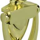 Nuk3y Door Knocker & Viewer, 9/16 in. Bore, 220-Degree View Angle (5-1/2" Height, Polished Brass)
