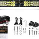 Auxbeam 22 Inch Led Light Bar 180W 22000LM 5D Pro Lens Off Road Driving Lights Spot Flood Combo Fog Light 10FT Wiring Harness Kit (Professional Grade Outdoor Lighting Source P8 LED)
