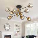 DDLLDESHI 8 Light Sputnik Ceiling Light Fixture Glass Globe Bubble Modern Chandelier for Dining Room Bedroom Kitchen Living Room Hallway Entryway Office