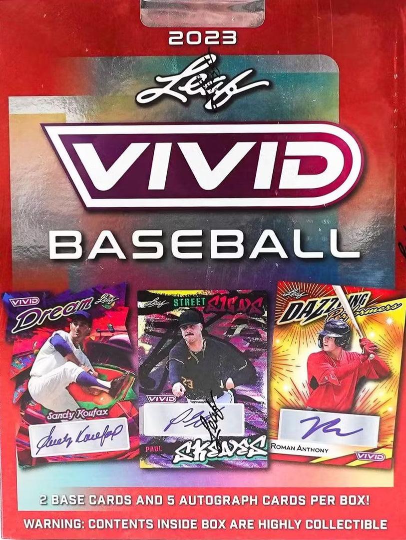 2023 Leaf Vivid Baseball box (7 cards/bx including FIVE Autograph cards)