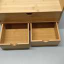 Bamboo Desk Organizer 3 Drawer with Shelf, Countertop Organizer with Drawers Makeup Storage Drawer 3 Drawers Tabletop Storage Organization Box Home Office Workspace