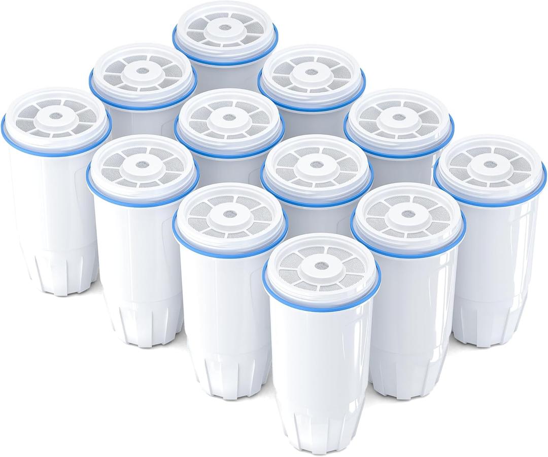 Upgraded Water Filter Replacement Fit for Zero Pitcher and Dispenser ZR-001 ZR-004 ZP-006 ZR-017, Five-Stage Filter System, Effectively Reducing Lead, Chromium, and Contaminants, 12 Packs