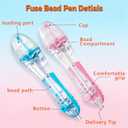 2 Pack Fuse Beads Pen for 2.6mm Beads – Tweezers Included, Transparent Dispenser, High Capacity Chamber, Time-Saving & Precise DIY Crafting for Holiday & Family Fun