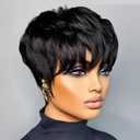 VCK Short Human Hair Wigs for Black Women Short Layered Pixie Cut Wigs for Women Brazilian Remy Human Hair Glueless Full Machine Made Daily Use