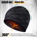 Beanies Skull Caps for Men, Women Warm Helmet Liner Cycling Cap Soft Lightweight Beanie Hat Antistatic Running Beanie (Black+stripe)