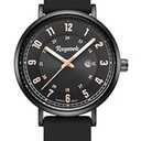 Quartz Analog Watch,Silicone Band, Calendar Date Display, Water Resistant, Watch for Women Nurses Female Nursing Students Lady (Black)