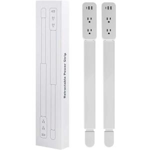 Electrical Outlet Extender Stick - Features USB-A, USB-C and 2 AC Outlets, Extends 22"-34", Rotates 180 Access Hard-to-Reach Outlets, Wall Plug Power Socket Expander Nightstands, Sofa, Desks and More