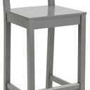 Amazon Basics Wooden Bar Stool with Backrest 24", Grey, 1 Unit, 1 Pack