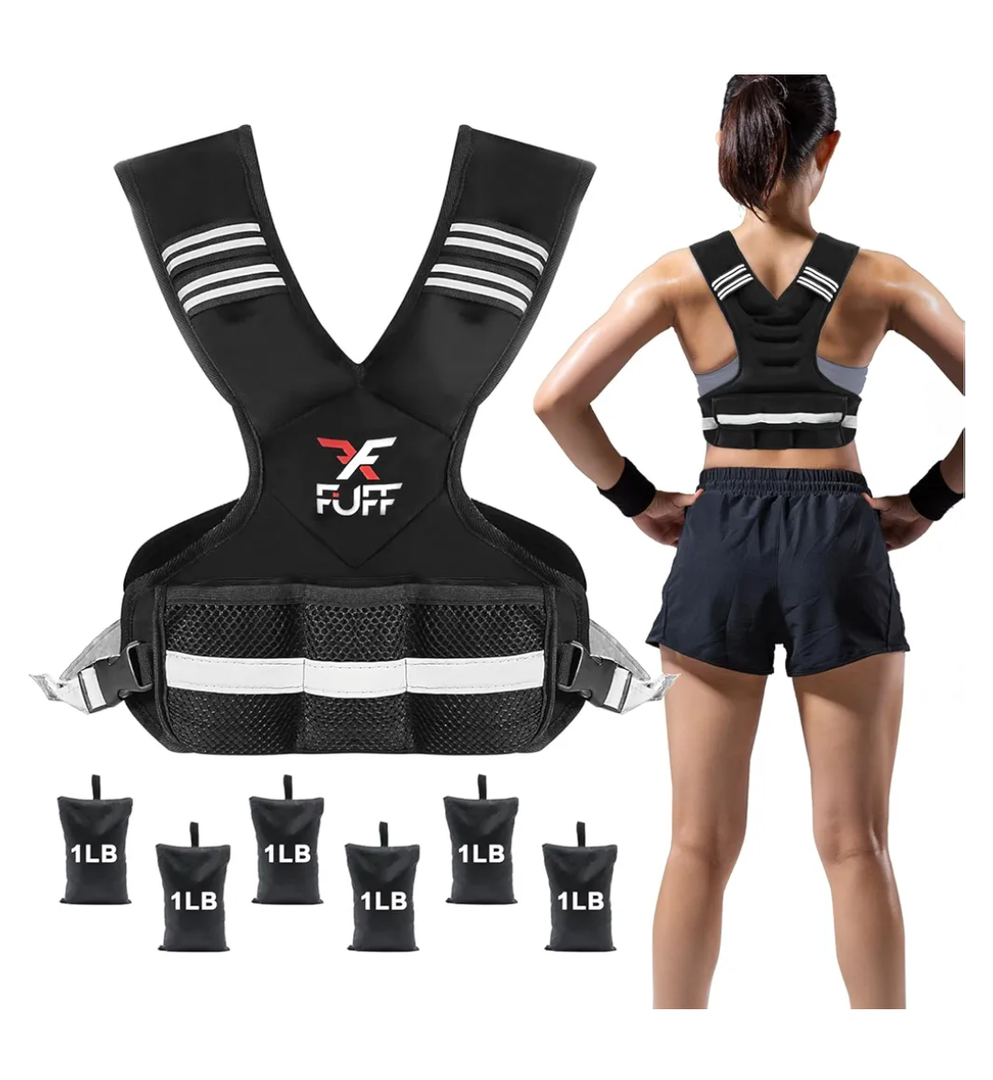 Adjustable Weighted Vest for Women & Men, Vest with 1 Ironsand Weight for Strength Training,Weight Vest with Reflective Strip for Running Walking Exercise Workout