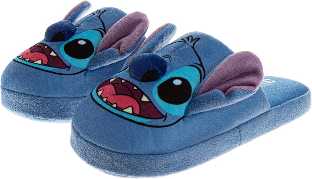 Disney Lilo and Stitch Boys Girls Slippers House Shoes Plush, Cozy, Kids Slippers (Size Toddler - Little Kid - Big Kid) (Blue)