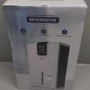 Dehumidifier, Dehumidifiers for Home, 98 OZ Water Tank, (1000 sq.ft) Quiet Dehumidifier for Basement Bedroom Bathroom with Humidity Display, Auto Shut Off, Relaxing 7 Color Ambient Light(White)