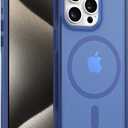 ArtsEvo Strong Magnetic for iPhone 15 Pro Max Case, Compatible with MagSafe, 360 Military-Grade Protection, Slim Translucent Matte Phone Case, Blue