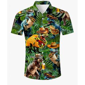 RAISEVERN Mens Hawaiian Shirt Casual Button Down Short Sleeve Tropical Beach Dress Shirt for Summer Holiday
Size L