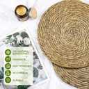 Colingmill 40 Pcs Round Rattan Placemats Bulk, 13 Inch Woven Placemats Natural Straw Hand Woven Farmhouse Boho Round Table Mats for Wedding Bridal Shower Home Dining Dinner Party Decoration