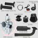 YOXUFA VM22 Carburetor 212cc Exhaust Muffler Stage 2 Kit Replacement for 224cc 196cc Coleman CT200U BT200X Baja MB200 KT196 Mini Bike Go Kart 6.5HP GX160 Engine Parts Mini Bike Throttle Assembly