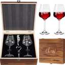 AW BRIDAL Engagement Gifts for Couples Wine Glasses Set, Fiance Fiancee Gifts for Women Bride to Be, Engaged Wine Glasses with Wine Stopper & Wood Keepsake Box, 2026 Wedding Gifts for Newlyweds