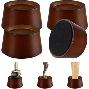 Furniture Raisers Bed Risers - 2 Inch Wooden Circle Heavy Duty Furniture Height Extenders Lifts for Sofa Couch Desk Chair Table Base Raising Space, Convenient Store and Cleaning, Pack of 4
