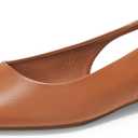 Coutgo Womens Slingback Flats Pointed Closed Toe Ballet Flats Comfortable Slip On Work Dress Shoes (8.5, Brown)