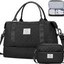 Weekender Bags for Women, Carry-On Personal Item Bag, Overnight Travel Duffel Bag with Shoes Compartment &Trolley Sleeve