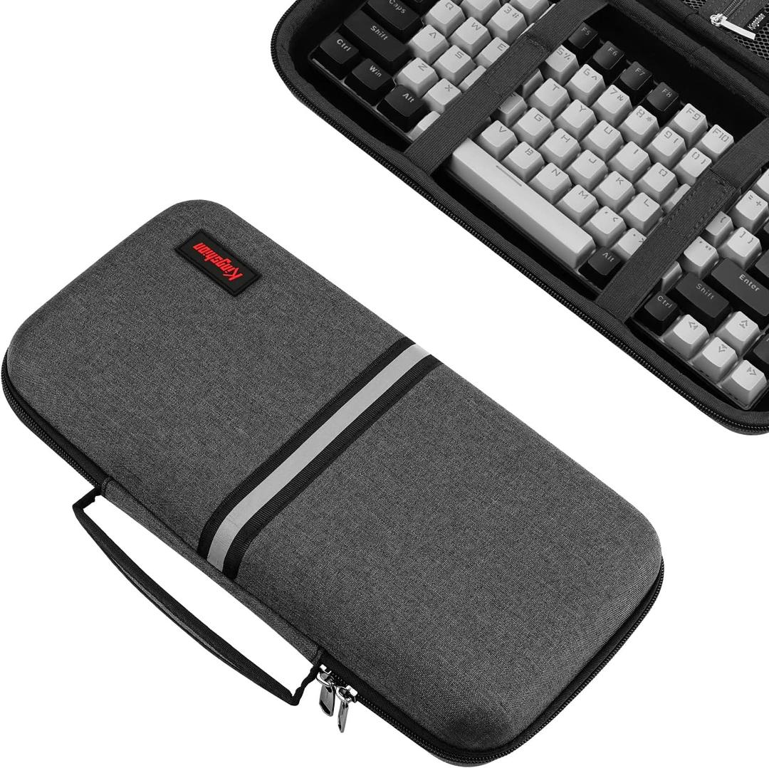 Hard 75% Keyboard Case, Hard Travel Storage Case for 84 Key Portable Keyboard, Compatible with Keychron K2, Logitech POP - Dark Grey