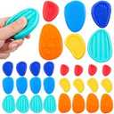 24 Pcs Fidget Toys Sensory Stone for Kids Textured Soft Worry Stones for Autism ADHD Kids Calming Quiet Silent Anxiety Relief for Children Classroom Prizes, Stress Relief Gifts(Classic Color)
