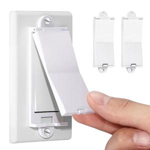 2 Light Switch Guard Cover, Baby Proof Wall Switch Cover Guard for Rocker Light Switch Protects Your Lights or Circuits from Being Accidentally Turned On or Off (White)
