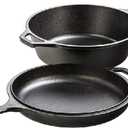 Lodge Cast Iron Combo Cooker - PFAS-Free 2-in-1 3.2 Quart Deep Pot and 10.25 Inch Skillet Set - Dutch Oven with Skillet Lid for Sourdough, Frying, and Camping - Made in the USA