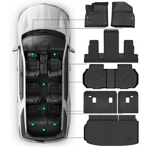 Floor Mats Fit for 2018-2023 Chevrolet Traverse 7 Seats (Bucket Seats), All Weather TPE Car Floor Liners Carpet Custom Fit for Chevy Traverse Accessories3 Row & Cargo Liner