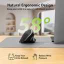 Acer Ergonomic Mouse Wireless, Vertical Computer Mouse for Office, Ergo Mice Rechargeable for Medium to Large Sized Hands, 2.4GHz USB Receiver, 800/1200/1600 DPI, 6 Buttons for Laptop, PC and Desktop
