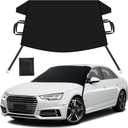 EcoNour Windshield Cover for Ice and Snow | Enhanced 600D Oxford Fabric Windshield Frost Cover for Car | Water, Heat & Sag-Proof, Windproof Double Strap Design for All-Weather Protection 69x42 Inch (Medium-Hook)