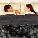 Bearhug Electric Blanket King Size 100"x 90", Dual Controllers Heated Blanket, Reversible Faux Fur & Sherpa, Over-Heat Protect, 10 Heating Levels, ETL, Machine Washable (Marble Black)