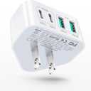 40W USB C Charger Block, 4-Port Flat Wall Charger Fast Charging Block[USB A & USB C]Multiport C Plug Type C Power Adapter Brick compatible with iPhone 16/15/14/13/12 Pro Max/XS/XR,iPad,Samsung,Tablet