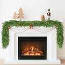 6 FT Artificial Realistic Pine Garland Green Faux Greenery Garland for Mantle Staircase Table Wall Outdoor Christmas Decorations