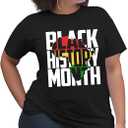 Black History Month Shirt for Women Africa Map Tshirt African-American Tee Shirts (X-Large, Pink)
