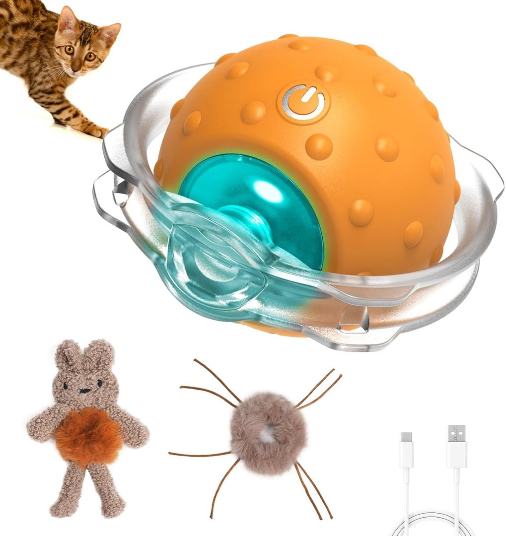 Interactive Cat Toys for Indoor Cats, Electric Cat Mouse Toy, Automatic Kitten Toys for Bored Indoor Adult Cats, Motion Activated, Fast Rolling On Carpet, USB Rechargeable