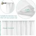 Home Queen White Semi Sheer Tie Up Curtain Valances, Linen Textured, Rod Pocket Balloon Window Topper for Living Room, 54 X 20 Inch, 4 Pieces