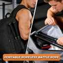 Cordless Battle Rope, Weighted Ropeless Battle Ropes for Home Gym. Battle Ropes Suitable for Strength Training, HIIT, and Joint-Friendly Cardio Exercises, Fitness Levels.Black 17.3"