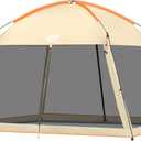 CAMPROS CP Screen House 12 x 12 Ft Screened Mesh Net Wall Canopy Tent Screen Shelter Gazebos for Patios Outdoor Camping Activities - Beige
