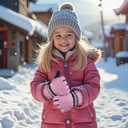 MAGARROW Kids Winter Warm Gloves Windproof Water-Resistant Snow Boys Girls Sport Gloves (Light Pink, 4-6 Years)