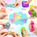 Jofan 8 Pack Squishy Stress Bear Glitter Squeeze Toy Stress Balls Sensory Fidget Toys for Adults Kids Stress Relief Party Favors Birthday Gifts