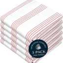 Rust Stripe Dish Towels, 5 Pack, 100% Cotton, Super Absorbent and Quick Dry, Multi Pin Striped Kitchen Towel Set, Durable Wash Cloths for Kitchen Use, Cleaning & Drying Dishes