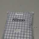 Silnuo Light Blue/White Plaid Ruffle Pillow Shams King Size Set of 2,Washed Cotton Shabby Checkered Gingham Pillowcases Pillow Covers