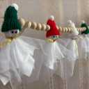 Christmas Green White Red Cute Snowman Xmas Bunting Garland Celebration Hanging Decorations for Holiday Christmas Party Supplies Home Fireplace Wall Window Decor (Green White Red Cute Snowman)