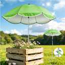 1Pack Plant Umbrellas for Outdoor Plants, Upgraded 360 Rotating 3-Prong Ground Stake for Stronger Grip, Stable Garden Shade Umbrella for Flowers, Vegetables, Fruit Trees, Raised Beds & Planters Green