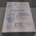 [100 SET]Harvest Pack 12 oz Christmas Coffee Cups with Lids, White Snowflake Winter Disposable Paper Cups, Insulated Ripple Wall Hot Cups, XMAS Gold and Silver Foil, Hot Chocolate To go