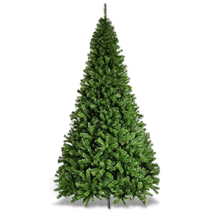 9 FT Hinged Christmas Tree Unlit Artificial Xmas Decoration w/ 3594 Branch Tips