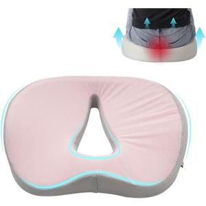King Mills Plus Size Hemorrhoid Pillows for Sitting, Extra Large & Wide Hemorrhoid Pillow, Tailbone Cushion with Memory Foam Filling, Two Replaceable Cover