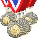 Huquary 30 Pcs Medals Bulk 2'' Gold Medal for Awards Team Participation Trophy with Neck Ribbons Tournament Medals for Kids Adults Sports Themed Party Favors Award Prize Gift