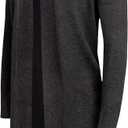 G-Style USA Women's Casual Lightweight Open Front Knit Cardigan Sweater with Pockets (Black, L)
